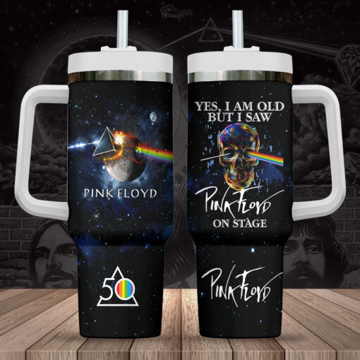 pink floyd music custom stanley quencher 40oz stainless steel tumbler with handle