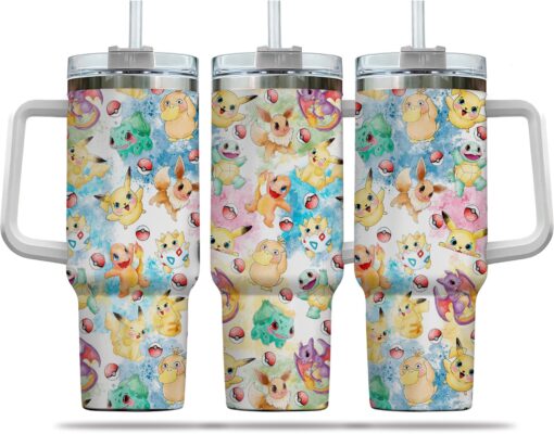 pokemon games custom stanley quencher 40oz stainless steel tumbler with handle m7o2e