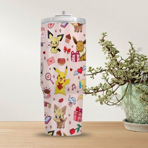 pokemon valentines day games custom stanley quencher 40oz stainless steel tumbler with handle