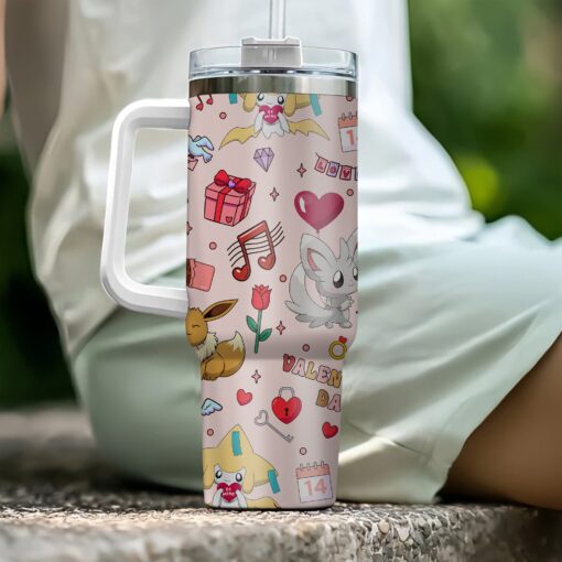 pokemon valentines day games custom stanley quencher 40oz stainless steel tumbler with handle v3nfd