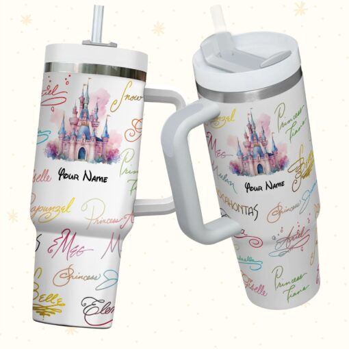 princess signature disney cartoon custom stanley quencher 40oz stainless steel tumbler with handle 4kvll