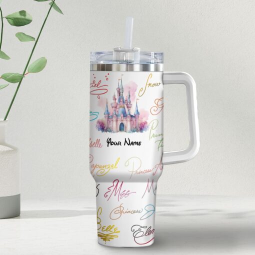 princess signature disney cartoon custom stanley quencher 40oz stainless steel tumbler with handle brsiq 1