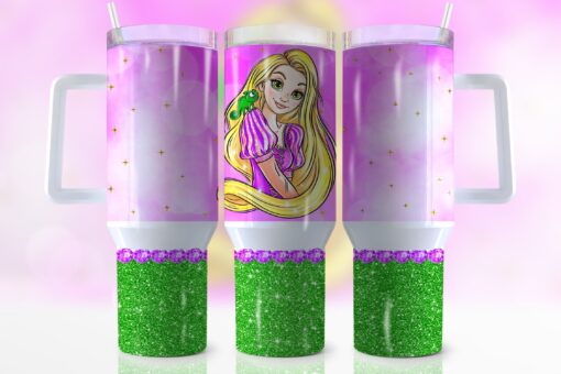 rapunzel disney cartoon custom stanley quencher 40oz stainless steel tumbler with handle ebvkj