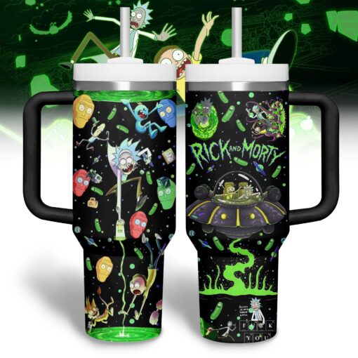 rick and morty tv series custom stanley quencher 40oz stainless steel tumbler bydlt 1