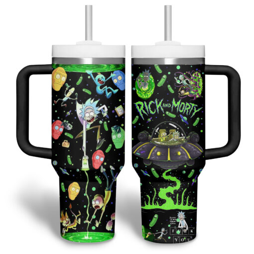 rick and morty tv series custom stanley quencher 40oz stainless steel tumbler ztkab