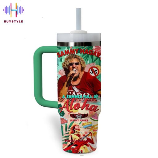 sammy hagar music custom stanley quencher 40oz stainless steel tumbler with handle 5wuam