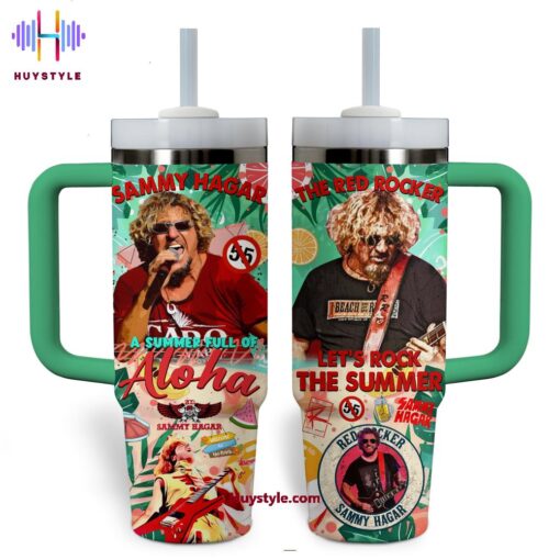 sammy hagar music custom stanley quencher 40oz stainless steel tumbler with handle ytzu2 1