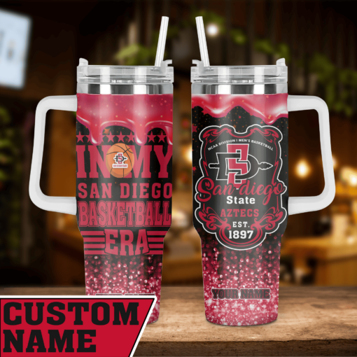 san diego state aztecs ncaa custom stanley quencher 40oz stainless steel tumbler with handle g1pd4 1