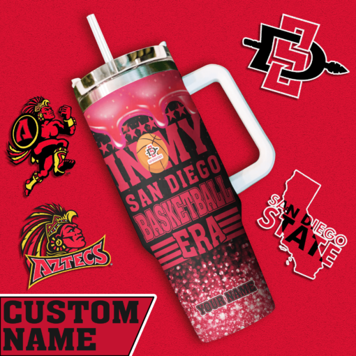 san diego state aztecs ncaa custom stanley quencher 40oz stainless steel tumbler with handle