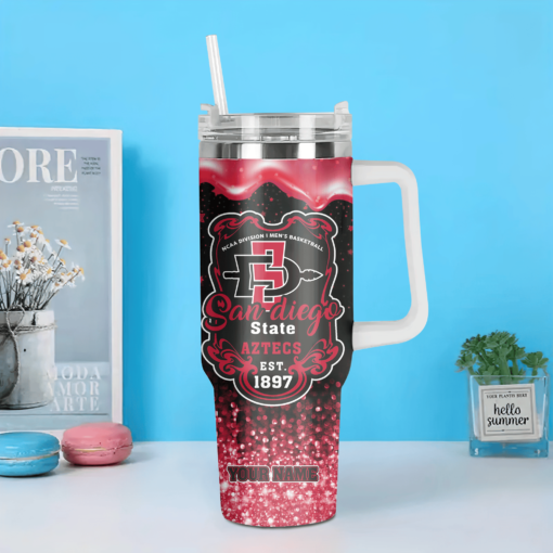 san diego state aztecs ncaa custom stanley quencher 40oz stainless steel tumbler with handle r6oqz