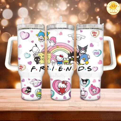 sanrio characters friends cartoon custom stanley quencher 40oz stainless steel tumbler with handle 1pkhz 1