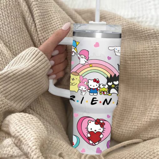 sanrio characters friends cartoon custom stanley quencher 40oz stainless steel tumbler with handle