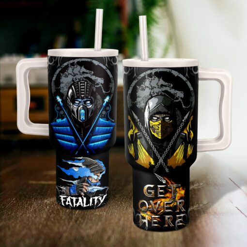 scorpion x sub zero mortal kombat games custom stanley quencher 40oz stainless steel tumbler with handle csp3i 1