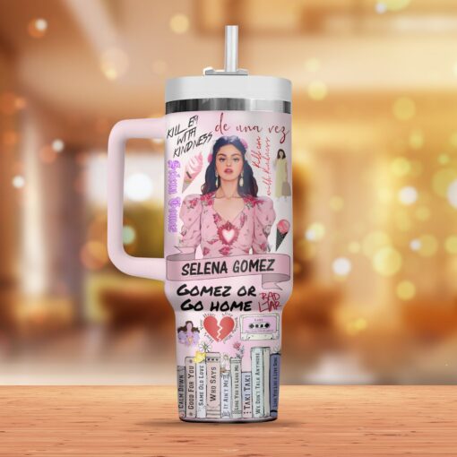 selena gomez music custom stanley quencher 40oz stainless steel tumbler with handle flyiy