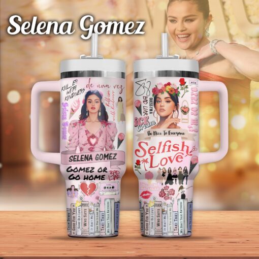 selena gomez music custom stanley quencher 40oz stainless steel tumbler with handle yxfhp 1