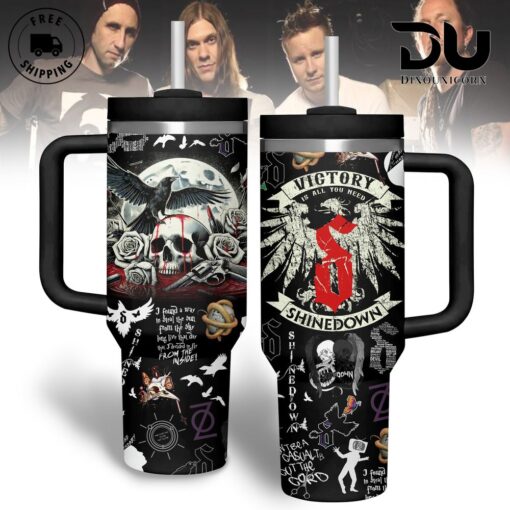 shinedown music custom stanley quencher 40oz stainless steel tumbler with handle 8c1kq 1