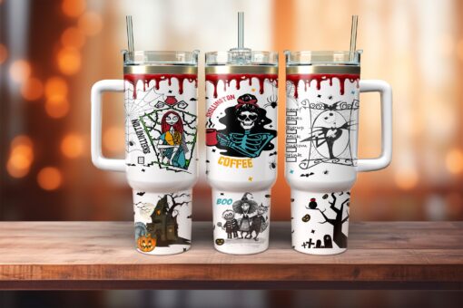 skellington coffee the nightmare before christmas cartoon custom stanley quencher 40oz stainless steel tumbler with handle epc2w scaled