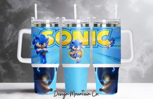 sonic games custom stanley quencher 40oz stainless steel tumbler with handle jizds