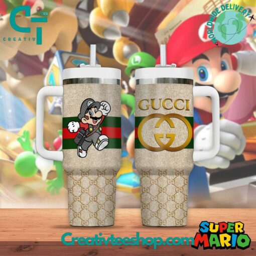 super mario x gucci games custom stanley quencher 40oz stainless steel tumbler with handle sop6t 1