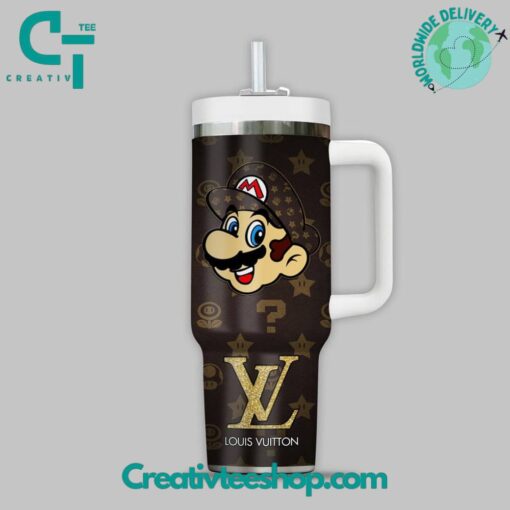 super mario x louis vuitton games custom stanley quencher 40oz stainless steel tumbler with handle