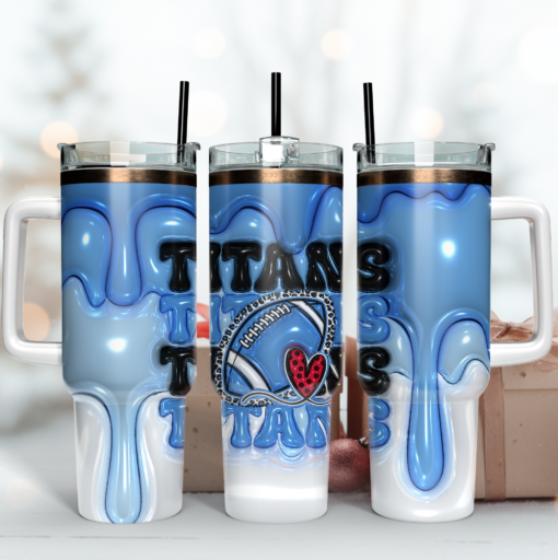 tennessee titans nfl 3d inflated puff effect custom stanley quencher 40oz stainless steel tumbler with handle 0szdn