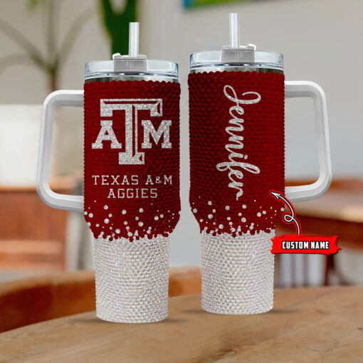 texas a aggies ncaa custom stanley quencher 40oz stainless steel tumbler with handle xvn9c 1