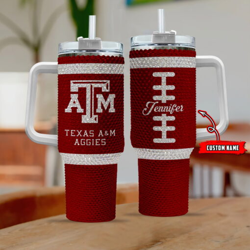 texas atm university ncaa custom stanley quencher 40oz stainless steel tumbler with handle 5cr8b 1