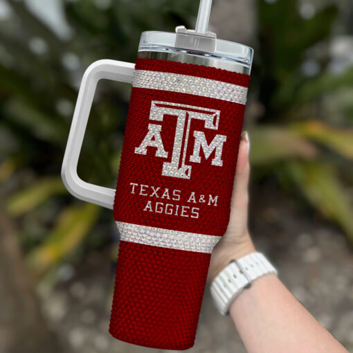 texas atm university ncaa custom stanley quencher 40oz stainless steel tumbler with handle gaomm