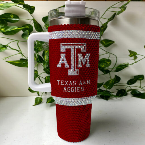 texas atm university ncaa custom stanley quencher 40oz stainless steel tumbler with handle