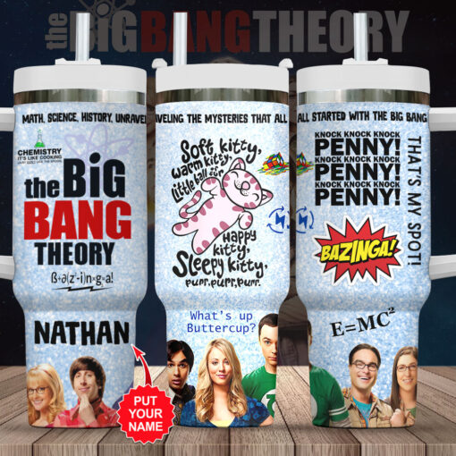 the big bang theory tv series custom stanley quencher 40oz stainless steel tumbler with handle eixwi 1