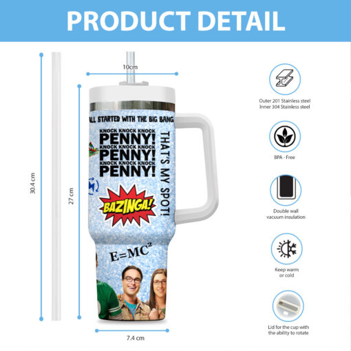 the big bang theory tv series custom stanley quencher 40oz stainless steel tumbler with handle njzsy