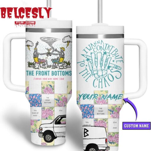 the front bottoms music custom stanley quencher 40oz stainless steel tumbler with handle 4158h