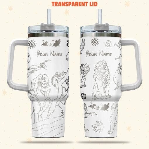 the lion king disney cartoon custom stanley quencher 40oz stainless steel tumbler with handle zjlhn