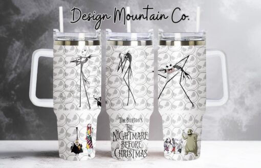 the nightmare before christmas disney cartoon custom stanley quencher 40oz stainless steel tumbler with handle gcjjs