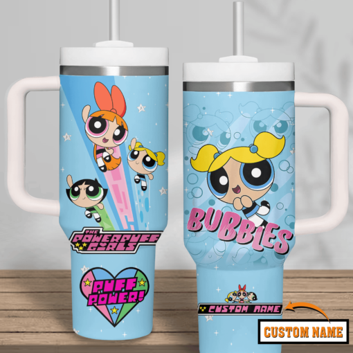 the powerpuff girls tv series custom stanley quencher 40oz stainless steel tumbler kbdlf