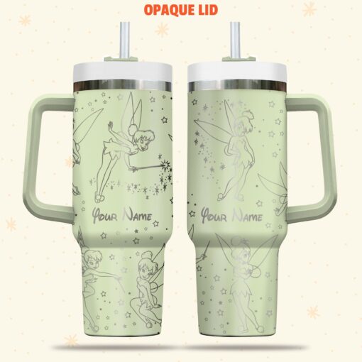 tinkerbell disney cartoon custom stanley quencher 40oz stainless steel tumbler with handle 25zho 1