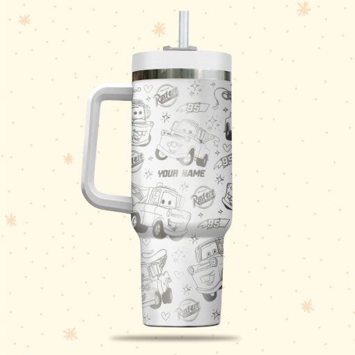 tow mater cars disney cartoon custom stanley quencher 40oz stainless steel tumbler with handle mapgg 1