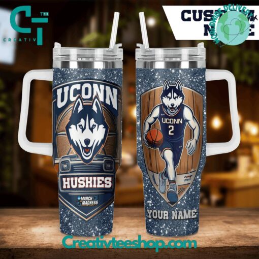 uconn huskies basketball ncaa custom stanley quencher 40oz stainless steel tumbler with handle qq5ud 1