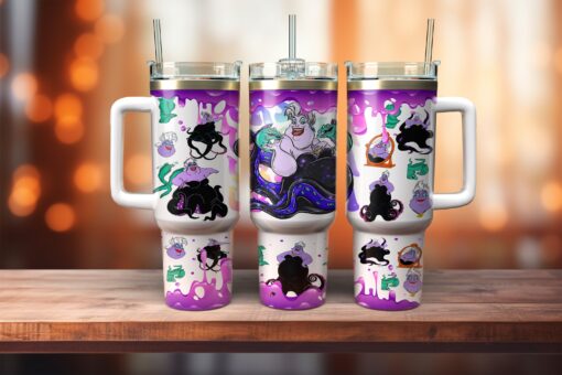 ursula the little mermaid disney cartoon custom stanley quencher 40oz stainless steel tumbler with handle dkgnf scaled