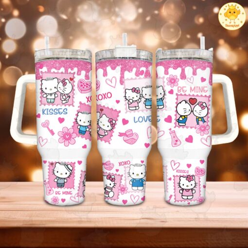 valentine hello kitty coffee sanrio cartoon custom stanley quencher 40oz stainless steel tumbler with handle oa0rc 1