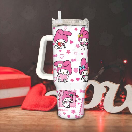 valentine my melody sanrio cartoon custom stanley quencher 40oz stainless steel tumbler with handle 64ntq