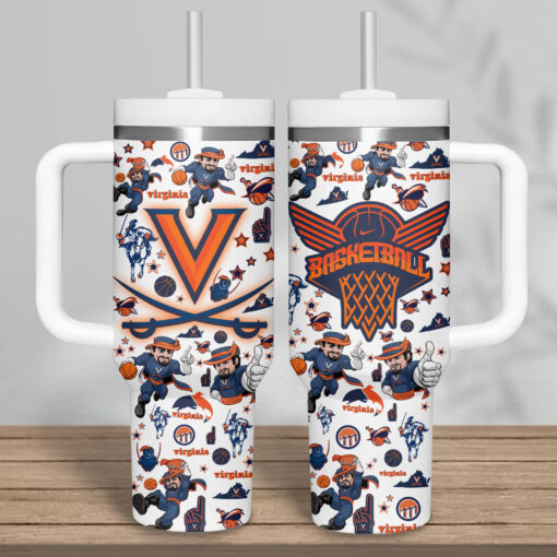 virginia cavaliers basketball ncaa custom stanley quencher 40oz stainless steel tumbler 48pua