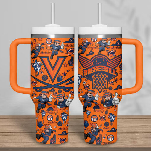 virginia cavaliers basketball ncaa custom stanley quencher 40oz stainless steel tumbler masgc