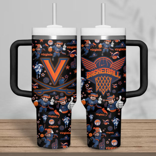 virginia cavaliers basketball ncaa custom stanley quencher 40oz stainless steel tumbler