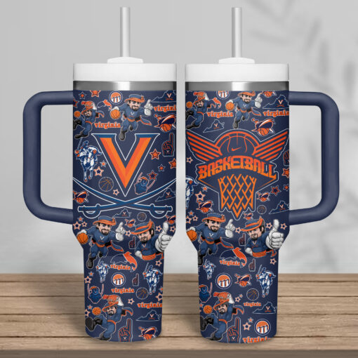 virginia cavaliers basketball ncaa custom stanley quencher 40oz stainless steel tumbler y3et7