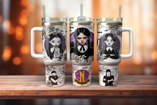 wednesday addams tv series custom stanley quencher 40oz stainless steel tumbler with handle yu8t0 scaled