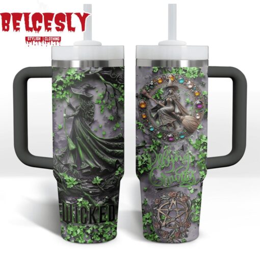 wicked defying gravity music custom stanley quencher 40oz stainless steel tumbler with handle kbqiz