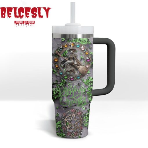 wicked defying gravity music custom stanley quencher 40oz stainless steel tumbler with handle yjmlg