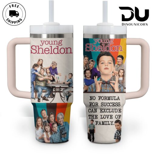 young sheldon tv series custom stanley quencher 40oz stainless steel tumbler with handle