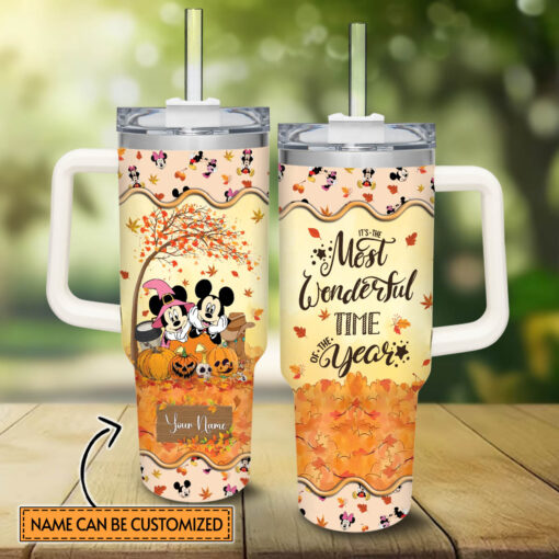 and minnie mickey mouse and friends cartoon custom stanley quencher 40oz stainless steel tumbler with handle ov94z 1